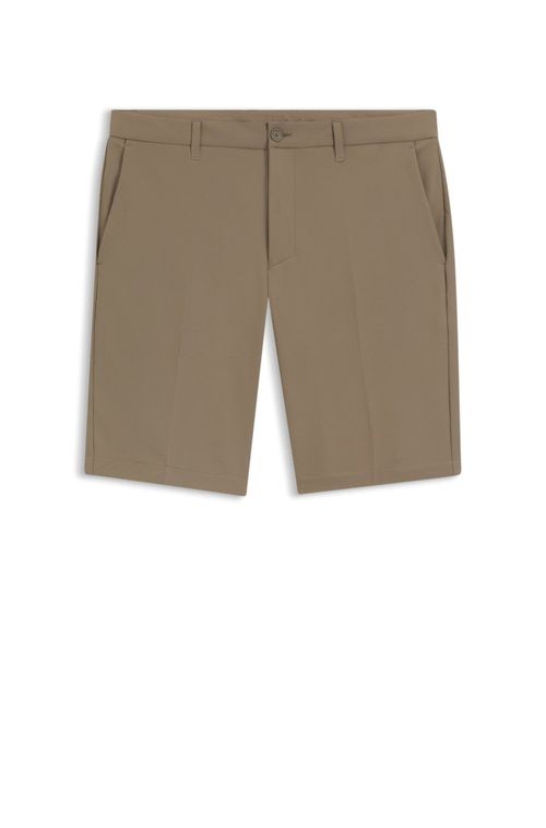 Shorts De Ajuste Slim Em Tecido Elástico