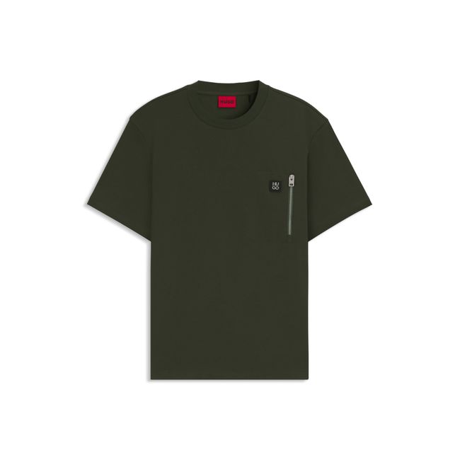 Camiseta Em Algodão-Interlock Com Bolso Com Fecho