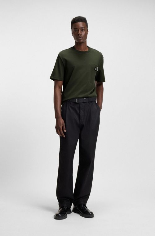 Camiseta Em Algodão-Interlock Com Bolso Com Fecho