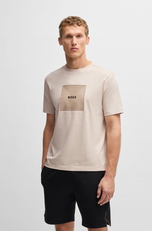Camiseta Em Jersey De Algodão Com Logo Fino
