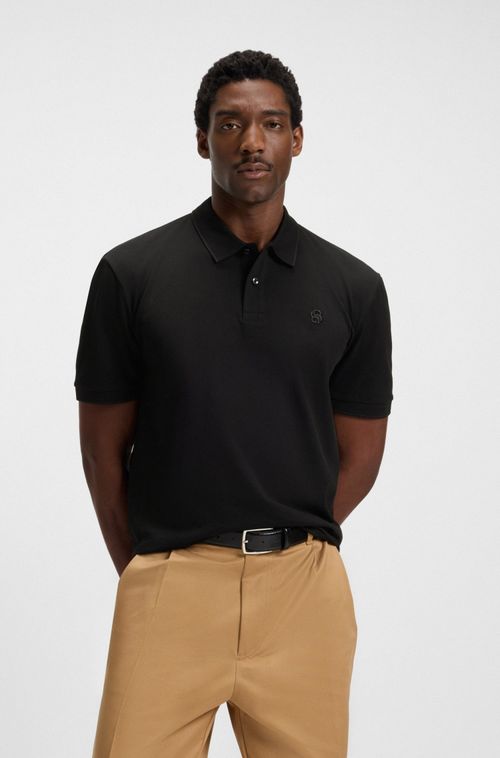Polo Em Piquê De Algodão Com Monograma Double B