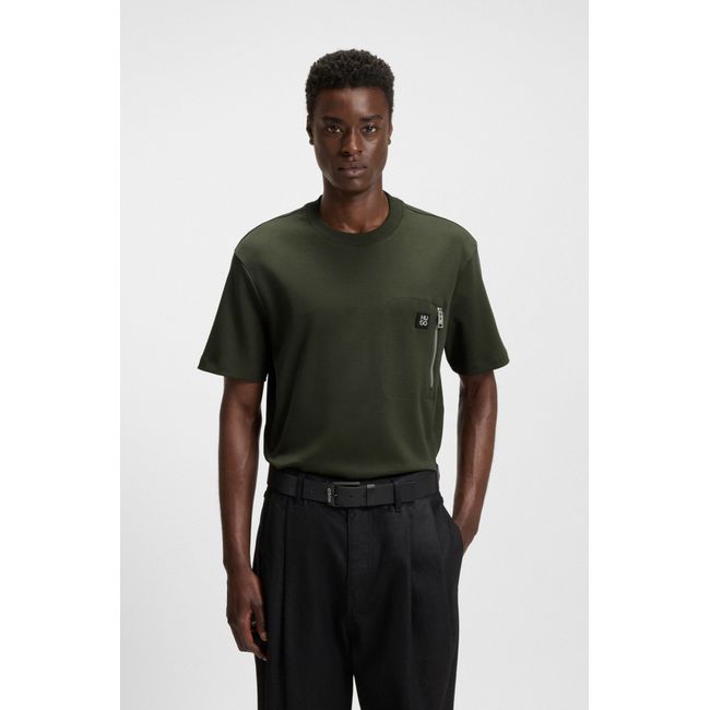 Camiseta Em Algodão-Interlock Com Bolso Com Fecho