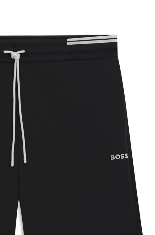 Shorts Em Mistura De Algodão Com Detalhes De Riscas