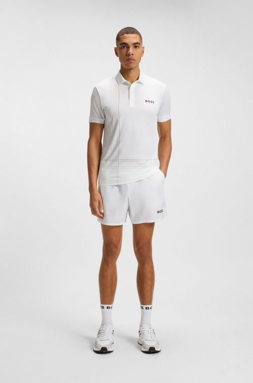 Polo De Secagem Rápida Ativo Com Logo Artístico De Xadrez