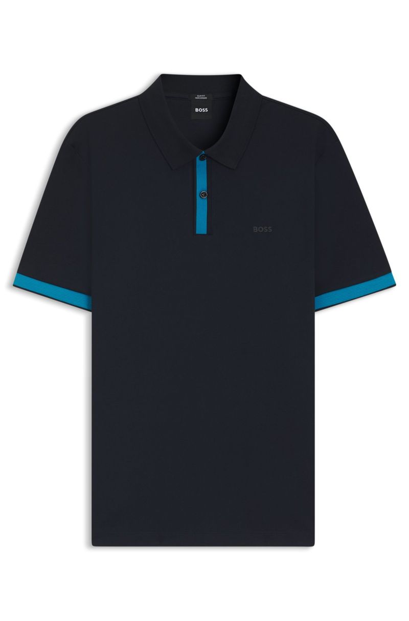 Polo De Ajuste Slim Em Algodão Mercerizado