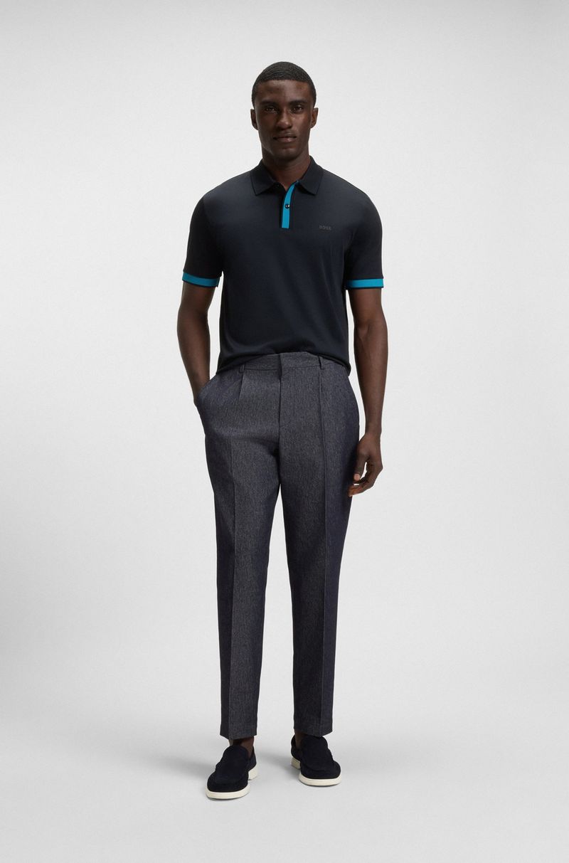 Polo De Ajuste Slim Em Algodão Mercerizado