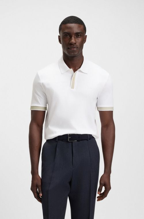 Polo De Ajuste Slim Em Algodão Mercerizado