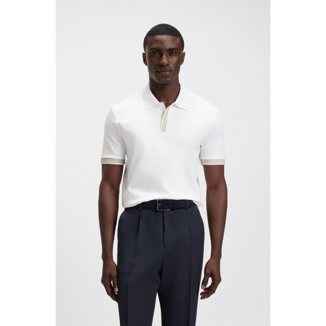Polo De Ajuste Slim Em Algodão Mercerizado
