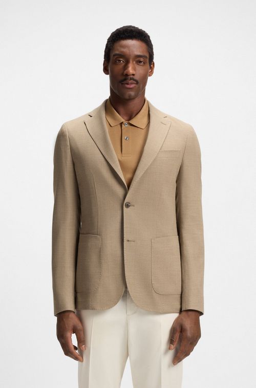 Blazer Slim Em Tecido Elástico Confortável Com Micropadrão
