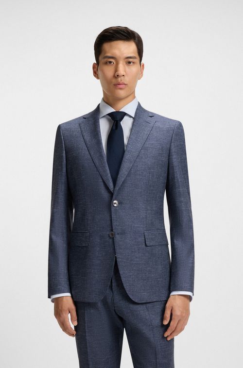 Blazer De Ajuste Slim Em Tecido Elástico Com Padrão