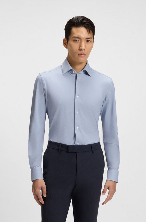 Camisa Slim Fit Em Tecido Italiano Com Stretch De Alta Performance