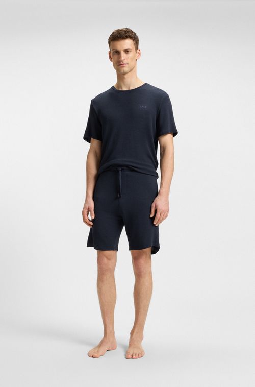 Shorts De Pijama Em Jersey Stretch Com Logo Bordado