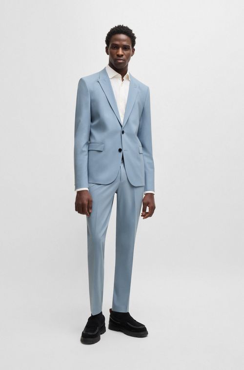 Blazer Extra-Slim-Fit Em Popelina De Mistura De Lã