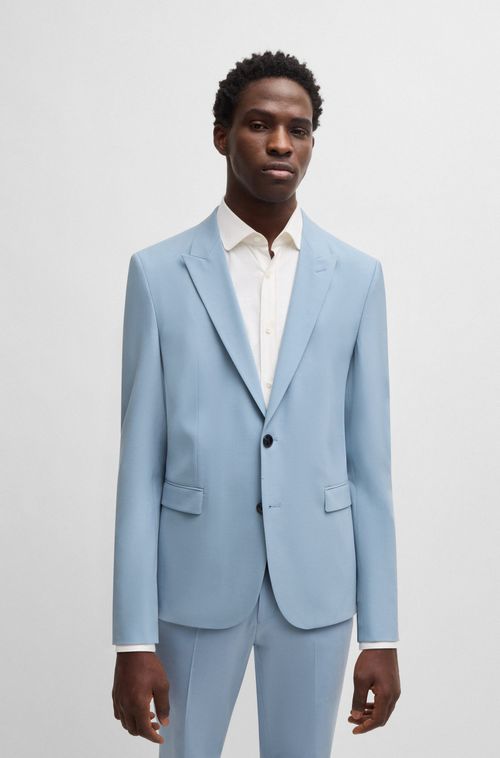 Blazer Extra-Slim-Fit Em Popelina De Mistura De Lã