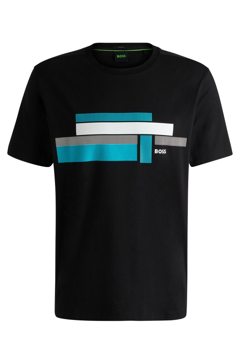 Camiseta De Ajuste Descontraído Em Tecido Elástico Com Logo