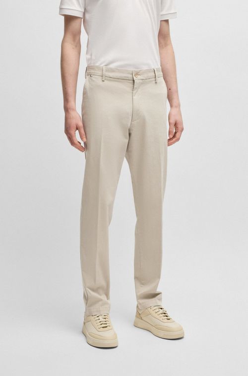 Calça De Ajuste Regular Em Algodão Elástico Estampado