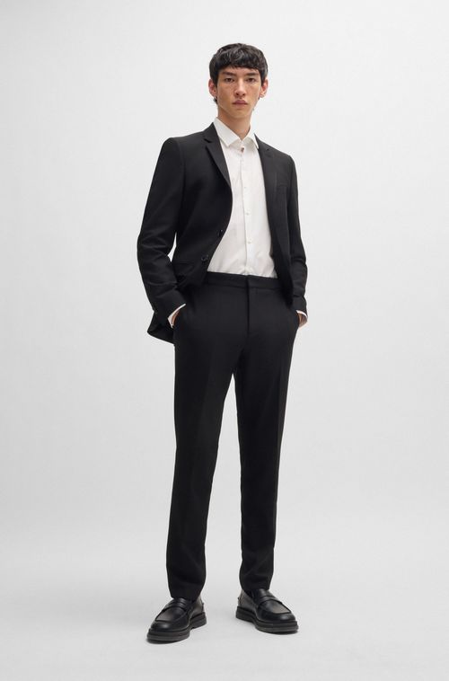 Camisa De Ajuste Slim Em Popelina De Algodão