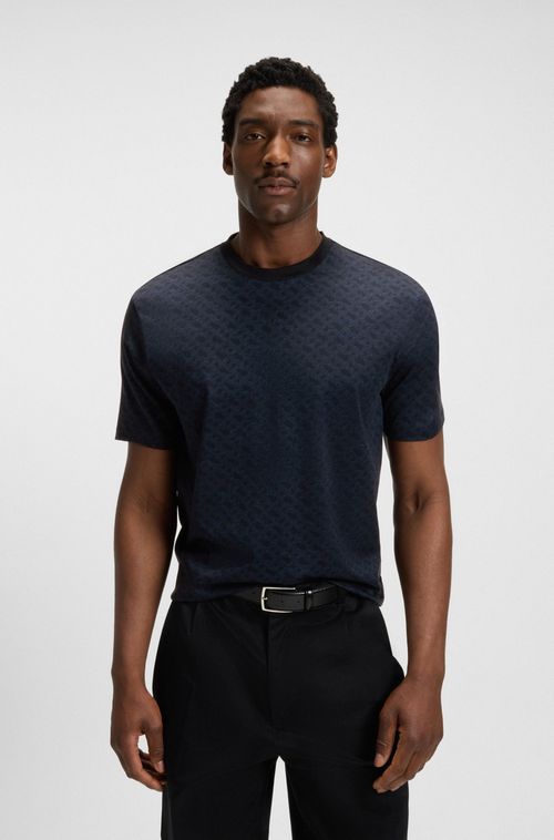 Camiseta De Algodão Com Monogramas Estampados