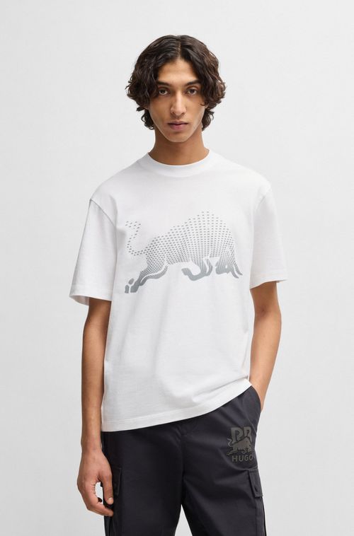 Camiseta De Algodão Hugo X Rb Com Gráfico De Touro Em Degradê