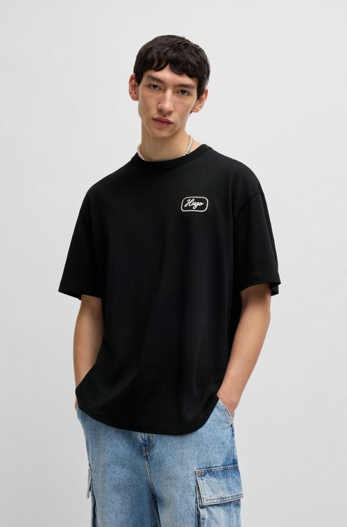 Camiseta Loose Fit Em Algodão Com Motivo Artístico De Corridas