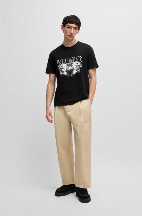 Camiseta Em Jersey De Algodão Com Logo