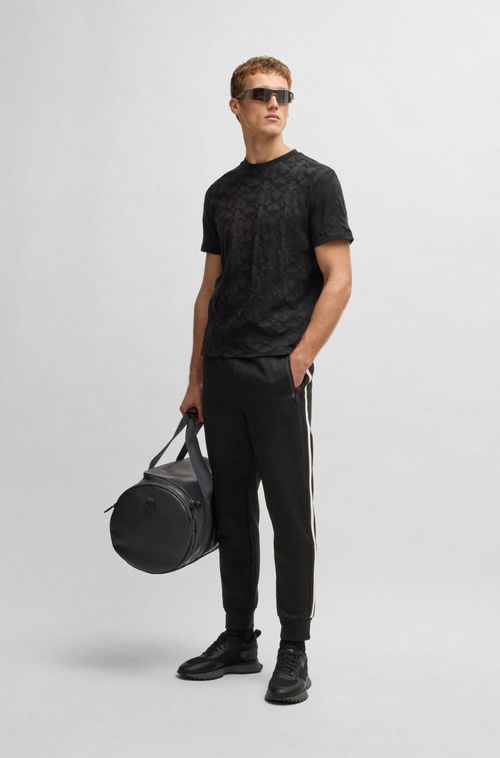 Camiseta De Ajuste Descontraído Em Algodão Com Círculo Em Jacquard