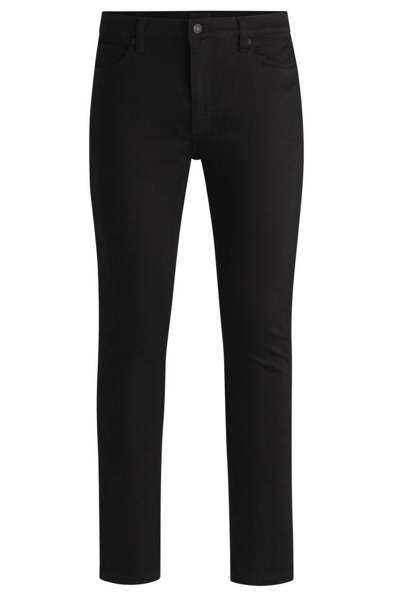 Calças Jeans De Ajuste Extra-Slim Elástica Ultra Preta