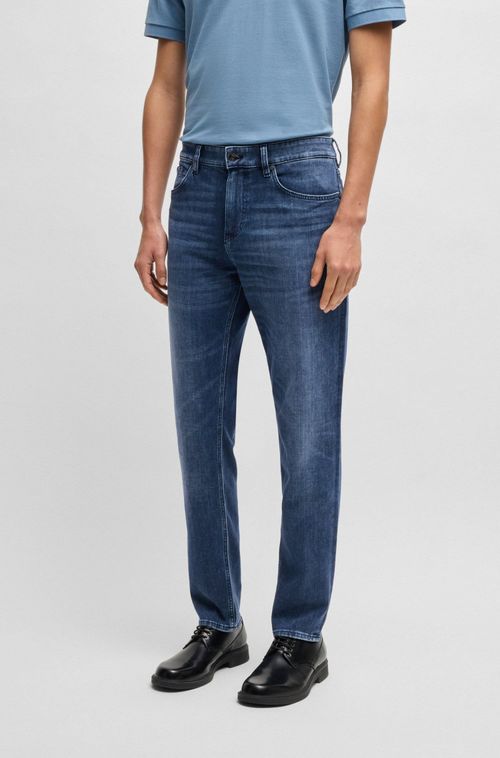 Calças Jeans Maine Regular Fit Em Denim Italiano Azul