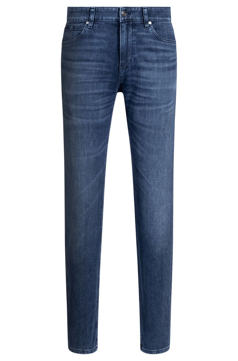 Calças Jeans Maine Regular Fit Em Denim Italiano Azul