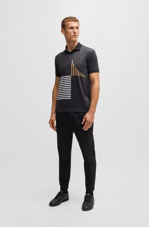 Polo Paddy Em Jersey Elástico Com Estampa