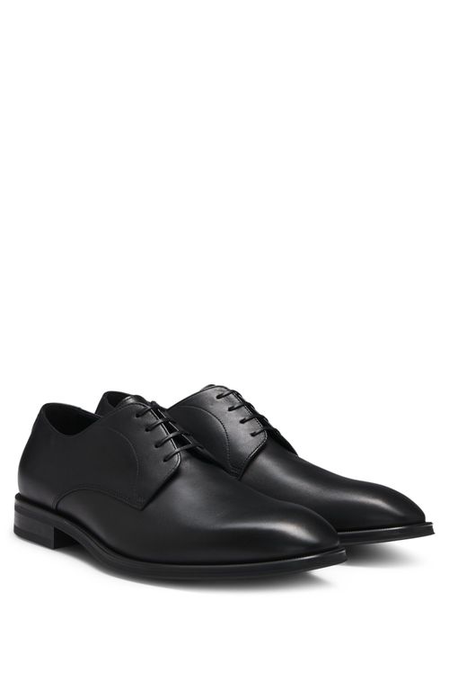 Sapatos Derby Em Couro Com Detalhes De Costuras