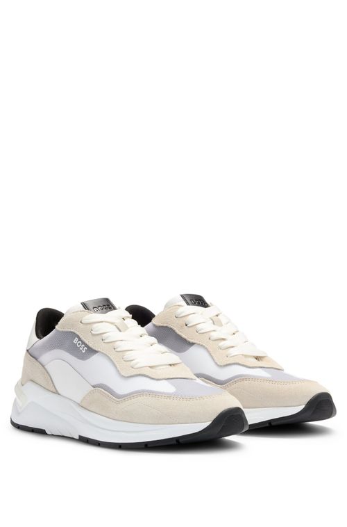 Tênis Inspirados Em Corrida Com Camurça E Malha