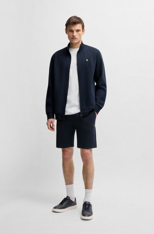 Shorts De Mistura De Algodão Com Monograma Metálico Double B