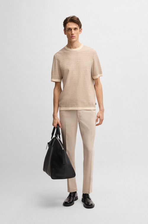 Camiseta De Ajuste Descontraído Em Malha Jacquard