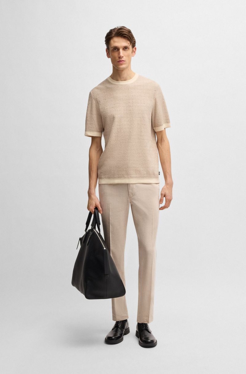 Camiseta De Ajuste Descontraído Em Malha Jacquard