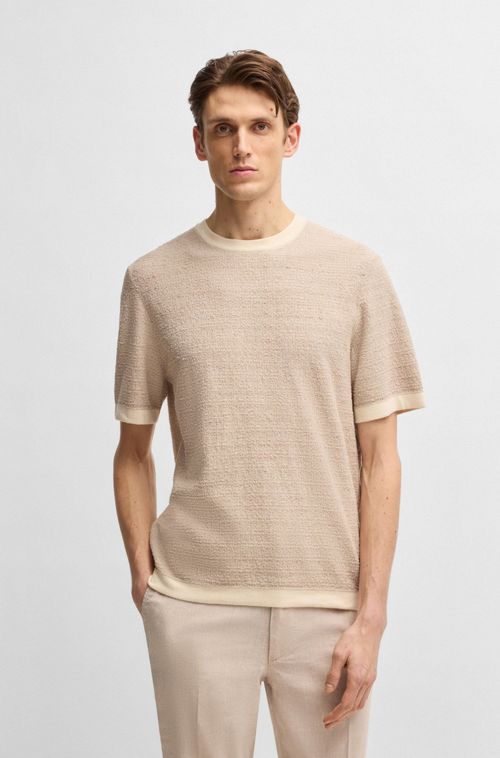 Camiseta De Ajuste Descontraído Em Malha Jacquard