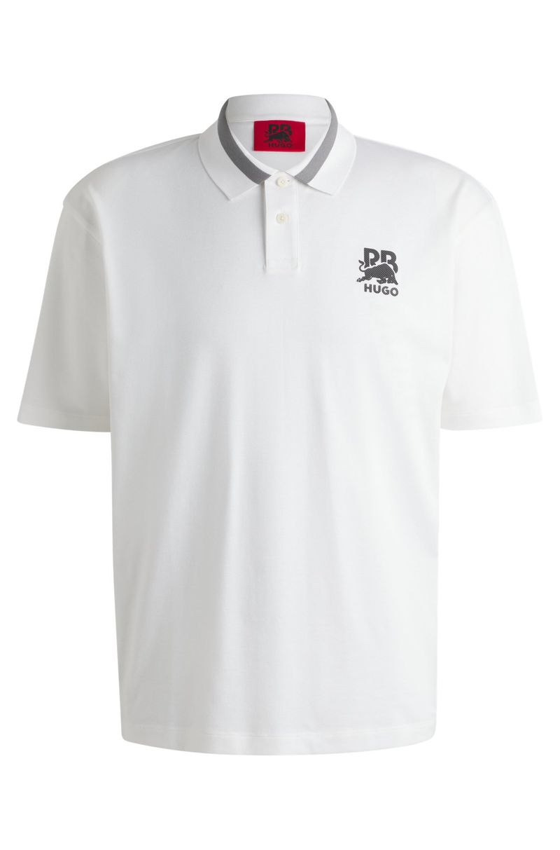 Camisa Polo De Algodão Elástico Hugo X Rb Com Logo