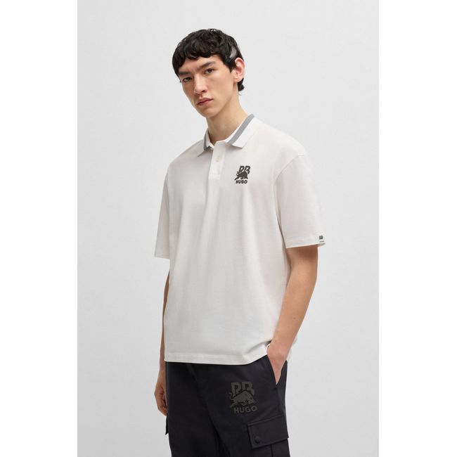 Camisa Polo De Algodão Elástico Hugo X Rb Com Logo