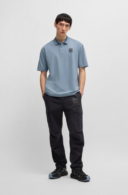 Camisa Polo De Algodão Elástico Hugo X Rb Com Logo
