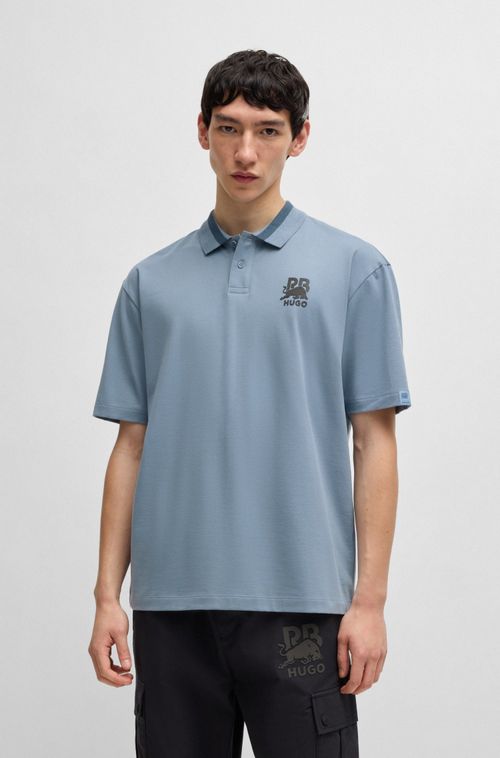 Camisa Polo De Algodão Elástico Hugo X Rb Com Logo