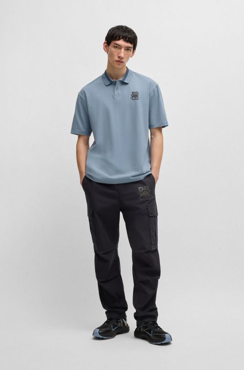 Camisa Polo De Algodão Elástico Hugo X Rb Com Logo