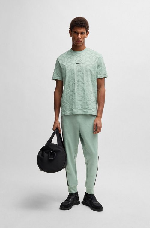 Calça De Treino De Ajuste Descontraído Com Círculos Em Tecido Jacquard