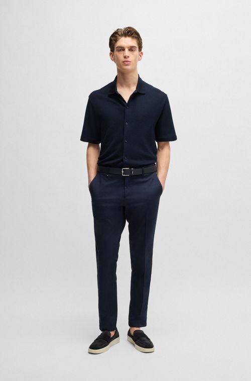 Camisa De Ajuste Regular Em Algodão Waffle