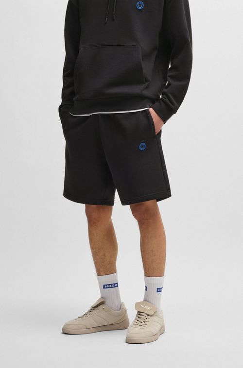 Shorts De Algodão Com Logo Happy Hugo