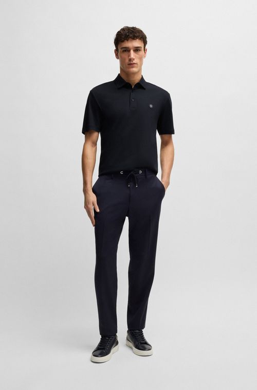 Polo De Algodão Mercerizado Com Monograma