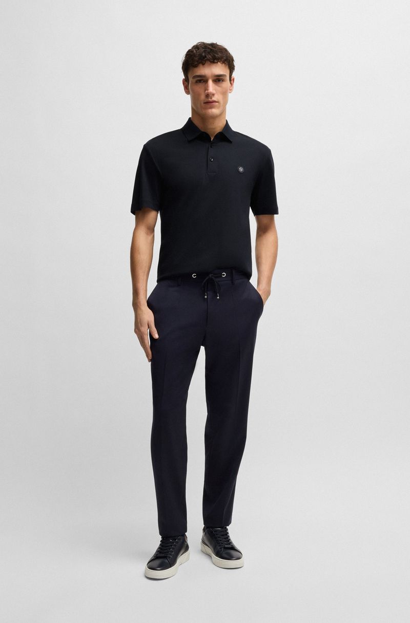 Polo De Algodão Mercerizado Com Monograma
