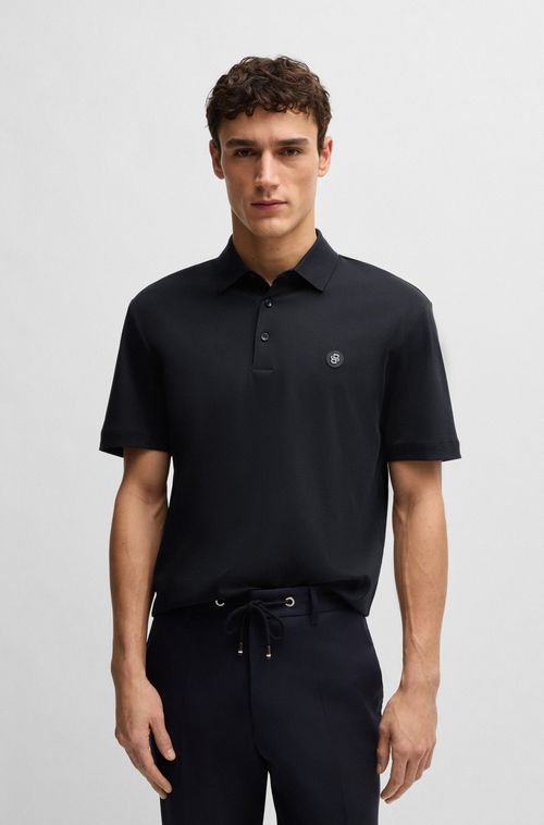 Polo De Algodão Mercerizado Com Monograma