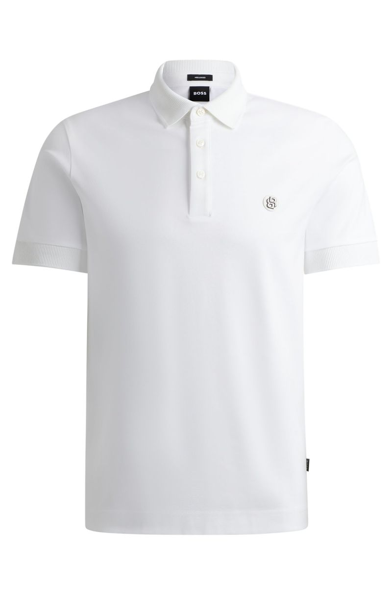Polo De Algodão Mercerizado Com Monograma