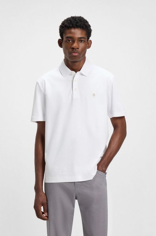 Polo De Algodão Mercerizado Com Monograma