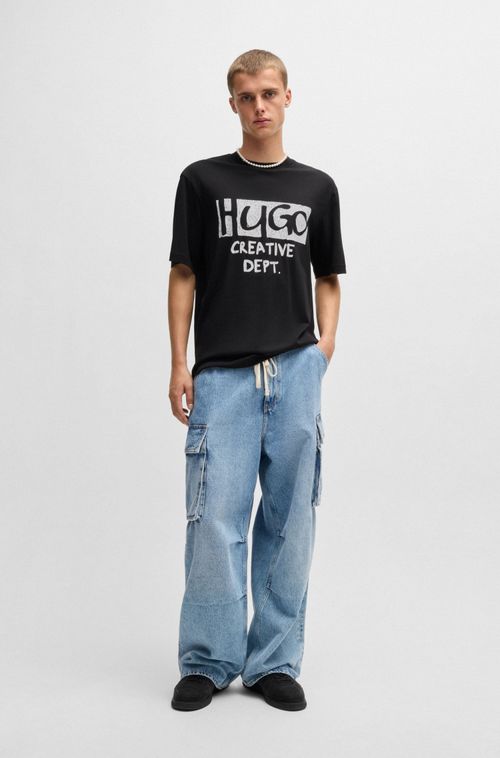 Camiseta De Algodão Com Logo